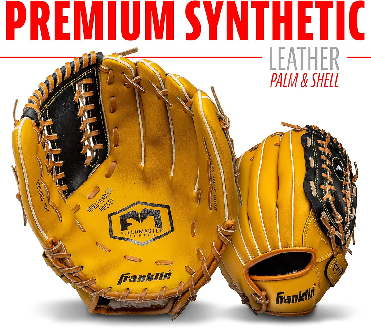 Franklin Sports Field Master Baseball + Softball Glove - Field Master Adult + Youth Baseball + Softball Mitt - Men's + Women's Gloves - Right Hand Throw