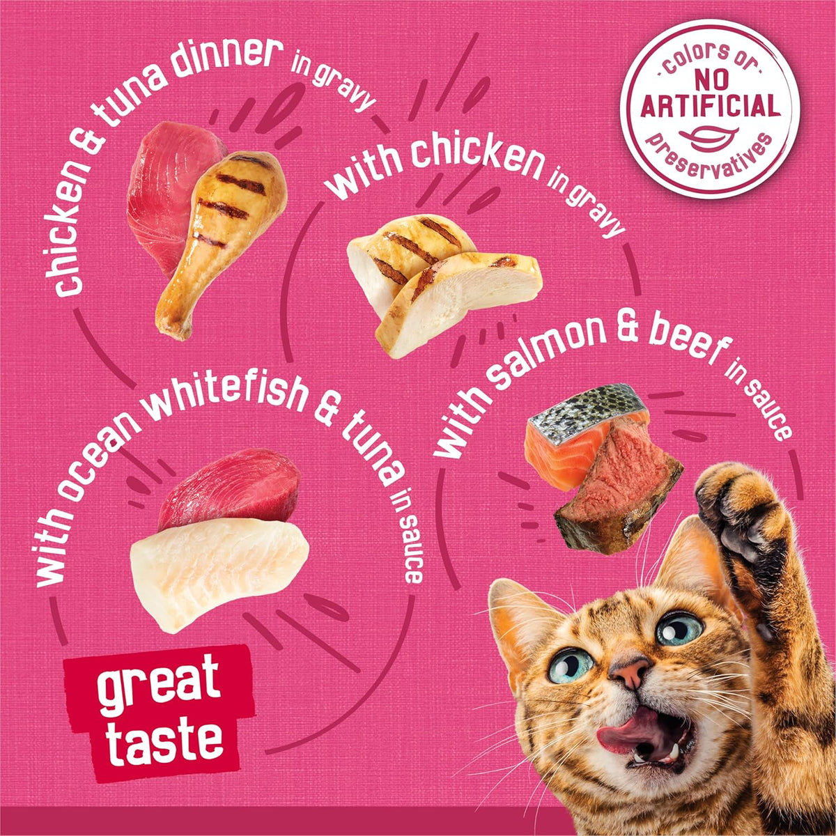 Purina Friskies Gravy Wet Cat Food Variety Pack, Surfin‰۪ and Turfin‰۪ Prime Filets Favorites - (Pack of 40) 5.5 oz. Cans