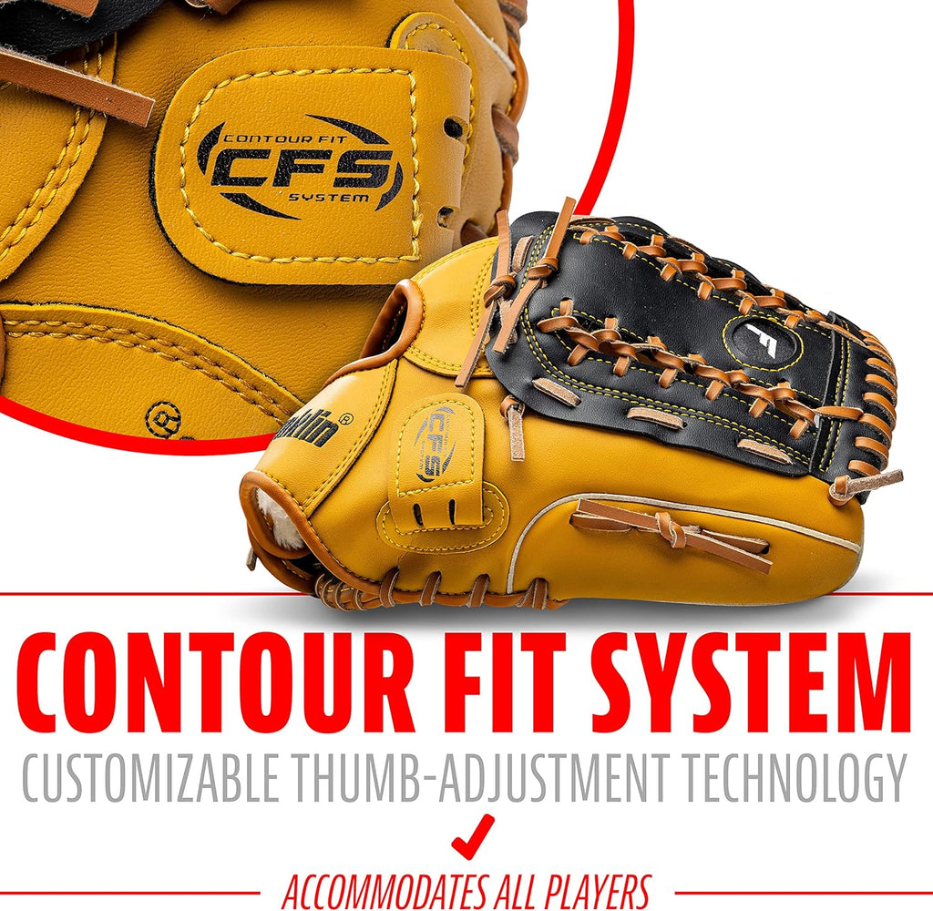 Franklin Sports Field Master Baseball + Softball Glove - Field Master Adult + Youth Baseball + Softball Mitt - Men's + Women's Gloves - Right Hand Throw