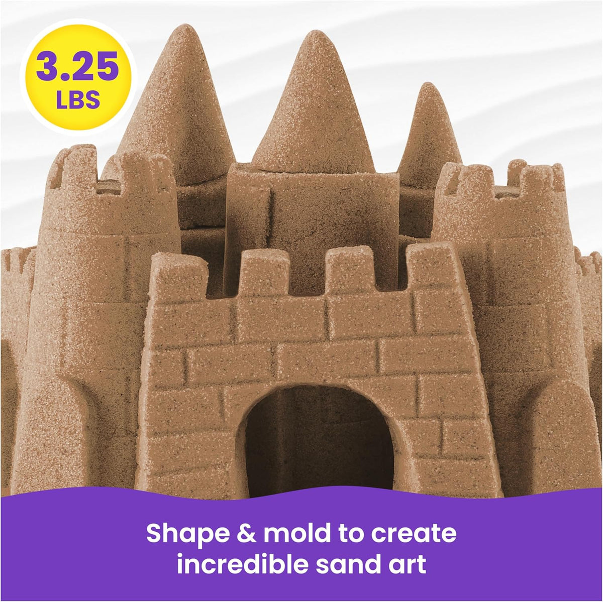 Kinetic Sand, 3.25lbs Beach Play Sand, Amazon Exclusive, Moldable Sensory Toys for Kids, Resealable Bag (Packaging May Vary), for Ages 3 and up