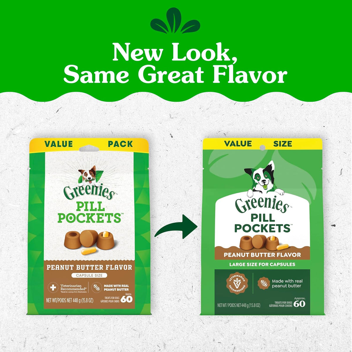 Greenies Pill Pockets for Dogs Large Size, Dog Treat Pouch for Capsule Medication, Peanut Butter Flavor, 15.8 oz. Pouch