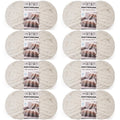 Chunky Yarn for Hand Knitting, #10 Chunky Blanket Chenille Yarn, Large Bulky Thick Jumbo Yarn, Super Chunky Knit Yarn for Crocheting, 8 Skein (8 oz 22 yds Each Skein), Beige White