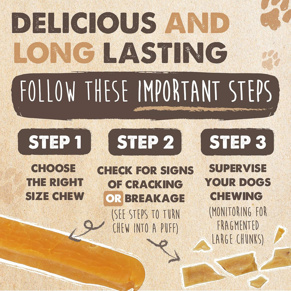 Mighty Paw Yak Cheese Dog Chews ‰ÛÒ All-Natural Long Lasting Hard Chew for Aggressive Chewers ‰ÛÒ High Protein, Odor-Free Dog Treat ‰ÛÒ 3 Ingredient Natural Yak Chews for Large Dogs ‰ÛÒ (4 Pack)