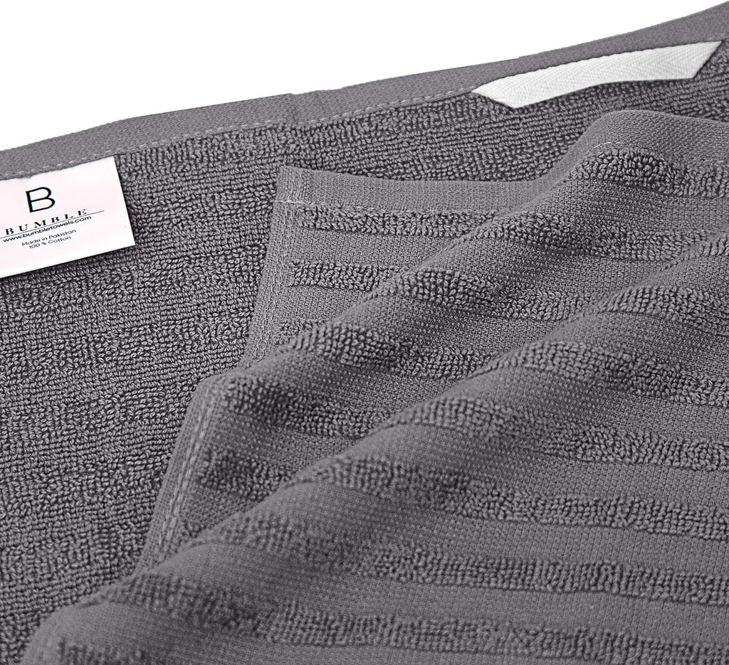 Premium Kitchen Towels (20‰۝x 28‰۝, 6 Pack) | Large Cotton Dish Towels | Flat & Terry Highly Absorbent Kitchen Linen Set with Hanging Loop | Gray