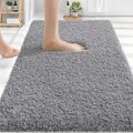 OLANLY Microfiber Bathroom Rugs 30x20, Soft Highly Absorbent Bath Mat, Grey | Quick‑Dry & Non‑Slip Bath Carpet, Machine Washable Plush Floor Mat for Bathroom, Shower, Sink, Home Decor Accessories